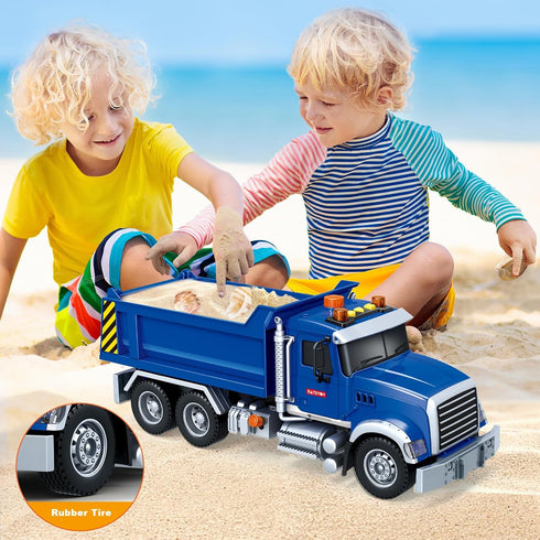 SpringFlower Large Dump Truck Toy for Boys Age 3-7, Truck Toy with Sound and Light, Birthday Gifts for Indoor & Outdoor