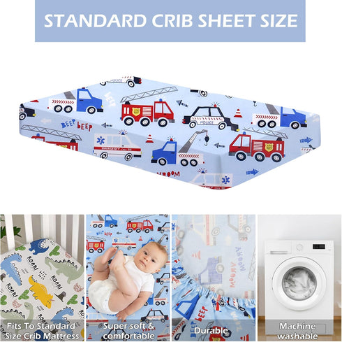 Billion Xin 52'' 28'' 100% Crib Sheets for Boys and Girl, Fitted Crib Sheet X for Standard Crib - Natural Cotton Fitted