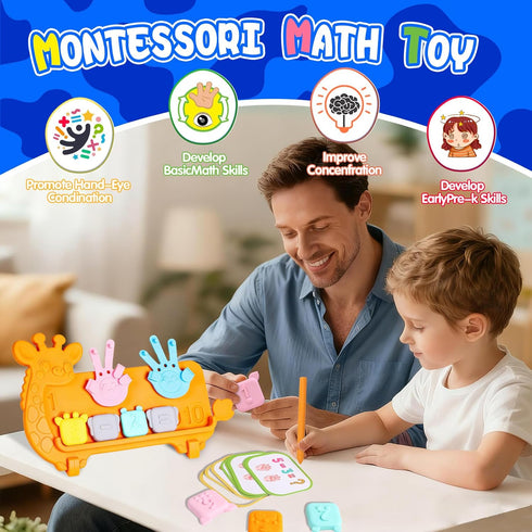 3-5,Number Counting 3-5 DOCEPERT Preschool Learning Toys,Upgraded Silicone Montessori Educational Math Manipulatives
