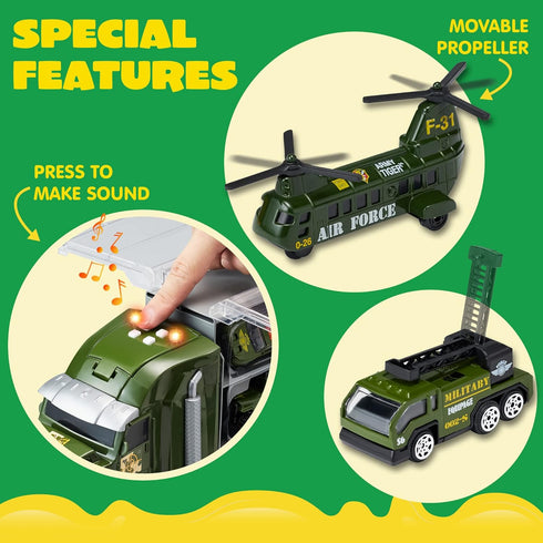 25 1 3+, Set JOYIN in Military Kids Truck Toys for Age Toddler Boy Toys, Army Men Tanks with Soldier Men, Mini Battle