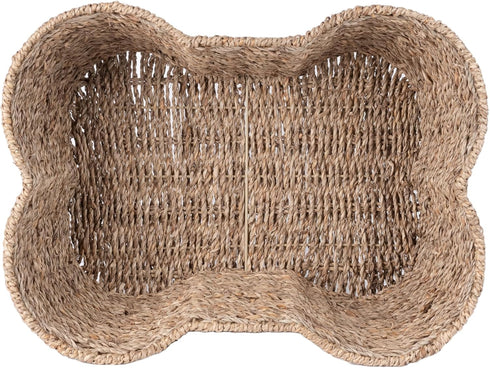 OtterPets (17x13 Dog Toy Basket, Bone Shaped Dog Toy Bin, Handmade Pet Organizer And Storage, Toy Box for Cats