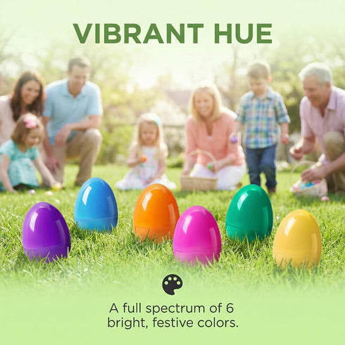 Viaecone 6 Pack 6 Inch 6 Jumbo Easter Eggs, Large Fillable Plastic Easter Eggs in Bright Colors, Big Empty Surprise
