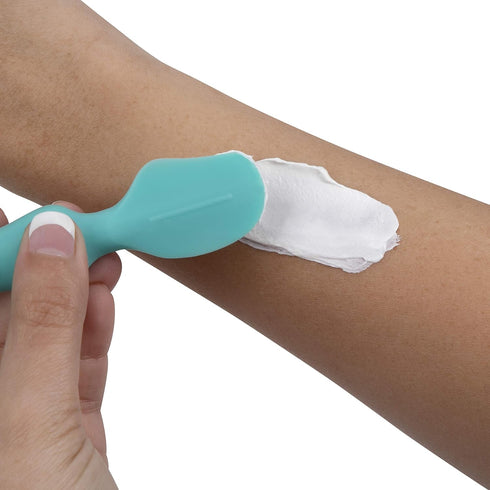 Nuby Diaper Cream Soft Silicone Brush with Suction Base & Travel Case, Mini Size (Aqua)