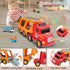 Nicmore 1 2 3 4 18 5-in-1 Playset Carrier Truck Toddler Toys Car: Transport Toy for Year Old Boys Girls Month Kid Gifts