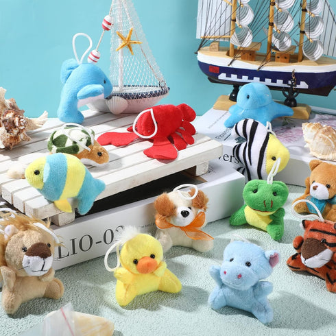 Zhanmai 100 Pcs Mini Plush Stuffed Animal Bulk, Small Animal Toys for Keychain Decoration, Party Favors