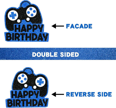 31 Piece Video Game Happy Birthday Cupcake Toppers, Gaming Theme Party Decorations for Kids