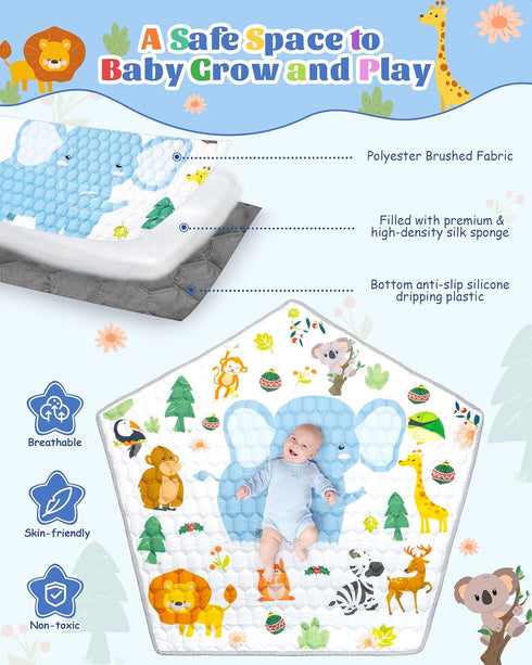 Pentagonal Play Mat for Funsland Baby Playpen - Soft Non-Slip Design