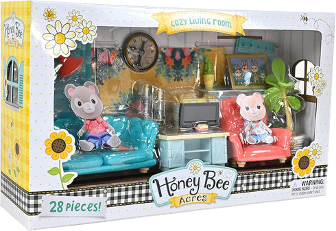 Sunny Days Entertainment Honey Bee Acres Cozy Living Room Décor – 28 Pieces Accessory Set for Kids Pretend Play