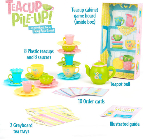 Educational Insights Teacup Pile-Up! Relay Game, Preschool Board Game for Kids Ages 4+