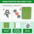 Chinese Small Mahjong Set, 144 Numbered Melamine Tiles (Green) with Carrying Bag, Complete Game Set