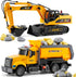 LerBao 2 Pack Large Construction Engineering Truck Toys,Moveable Claw Excavator & Lifting Back