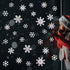 pinkblume 72pcs Iridescent White 3D Snowflake Wall Stickers, Holographic Snowflakes Wall Decals for Winter Wonderland