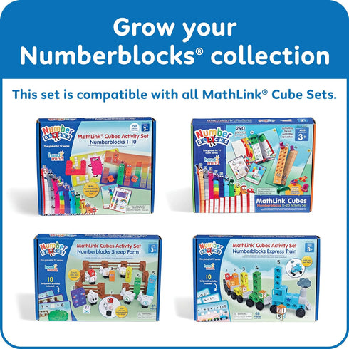 hand2mind Numberblocks Express Train MathLink Cubes Activity Set, Preschool Learning, Counting Blocks, Educational Toys