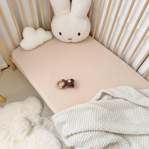 2 Pack 52"x28" BuLuTu Muslin Crib Sheets for Standard Crib Mattress, Cute Rabbit Print Fitted Crib Sheets for Boys