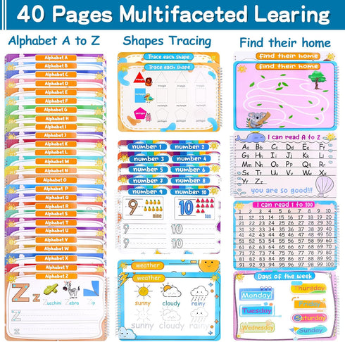 Preschool Learning Activities Workbook, Handwriting Practice Book for Kids, Birthday Gifts for Ages 3-5