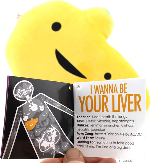 11 I Heart Guts Liver Plush - Im a Liver Not a Fighter - Educational Organ Stuffed Animals - Cancer Awareness