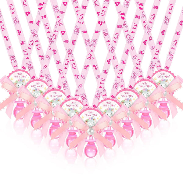 Remuuly 60 Pcs Baby Shower Pacifiers Necklace Cute Elephant Acrylic Pacifier Party