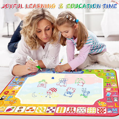 Diteryy 32 24 Inch 3 4 5 6 7 8 Water Doodle Mat x Kids Water Painting Writing Drawing Mat Toy,Mess Free Coloring Extra