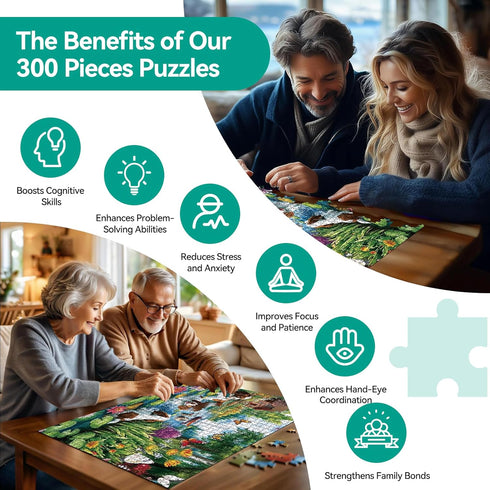 zhiseoyi 300 Summer 300 Seniors(20.5" 15") Piece Puzzles for Adults&Kids Large Piece, Spring & Elderly Jigsaw Puzzles
