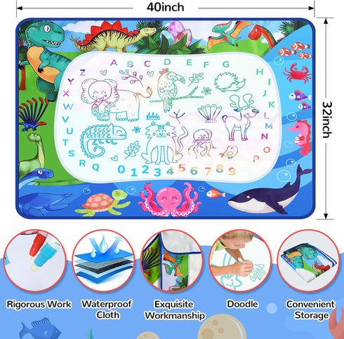 GPPNKC 40 32 Inch 3 4 5 6 7 Water Doodle Mat x Painting Doodle Toddler Toys, Water Drawing Mat, Large Magic Drawing