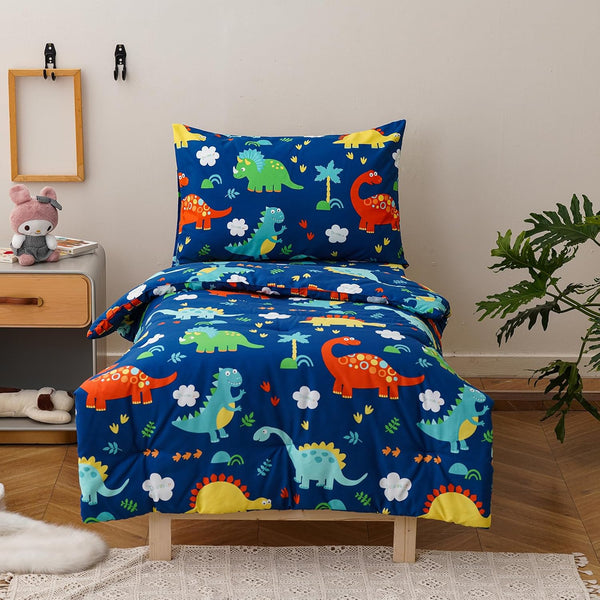 Pureant Dinosaur Toddler Bedding Sets Animal Cartoon Comforter for Boys Girls Warm Cute