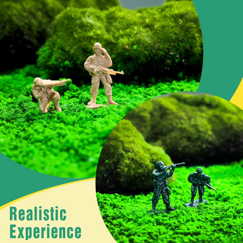200PCS Army Men Toy Soldiers, Plastic Action Figures, 10 Poses Yellow and Green Soldiers Playset