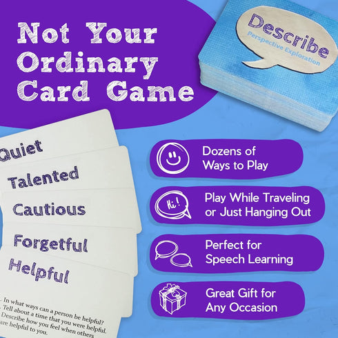 Describe Cards - Deck Two, Expansion 56 Conversation Cards for Families, Therapy, School and More