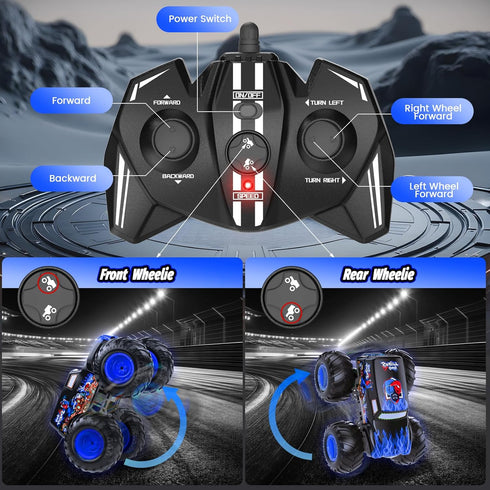 1:14 2 Sets 4WD 6-12 Waterproof Remote Control Car, Front & Rear Wheelie Monster Truck, Amphibious RC Truck