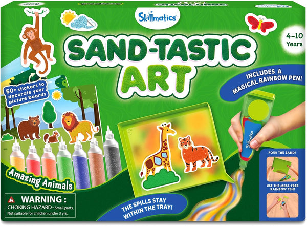 Skillmatics Sand Art Activity - Mess-Controlled DIY Animal Craft Kit with 50+