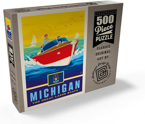 MyPuzzle Michigan: The Great Lakes State - Premium 500 Piece Jigsaw Puzzle for Adults