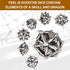 UBEUCK 7PCS Skull and Dragon Metal DND Dice Set for Dungeons & Dragons, Multi-Faceted RPG (Antique Nickel)