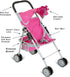 2 fash n kolor - Doll Stroller My First Baby Doll Strollers Toy - Flower Design with Basket in The Bottom- Doll