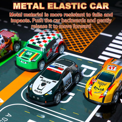 AIUAZA Set, Set 3, 4, 5, 6, 7, 8 (48 Children's mini Alloy car Rear Pull Back Cars Alloy Racing Toy, with Garage