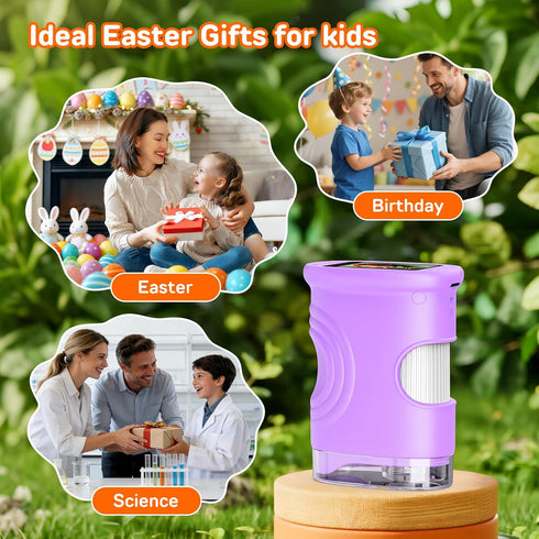 Ashfly 1000X 2.0" 4-6 8-12, Handheld Digital Microscope for Kids with IPS Screen, Easter Gifts Portable STEM Science