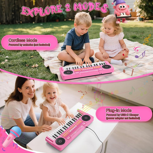 MusicForset 37 3 4 5 6 Upgraded Kids Piano Keyboard Keys Toddler Keyboard with Microphone Learning Instrument Musical