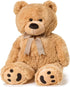 JOON Big Teddy Bear - Fluffy Fur, 28 Inches, Tan, Huggable & Lovable Joy, Ideal Gift for Baby Showers, Ribbon & Bow