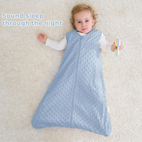 6-12 1.5 2 Pack 2-Way Fleece Baby Sleep Sack Months, TOG Cotton Baby Wearable Blanket With Soft Plush Dots, Newborn