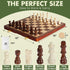 ECOCRAFTER 15'' 2 1 set (2 set Sets in Wooden Magnetic chess and checkers Extra Queens, Foldable Chess & Cotton Storage
