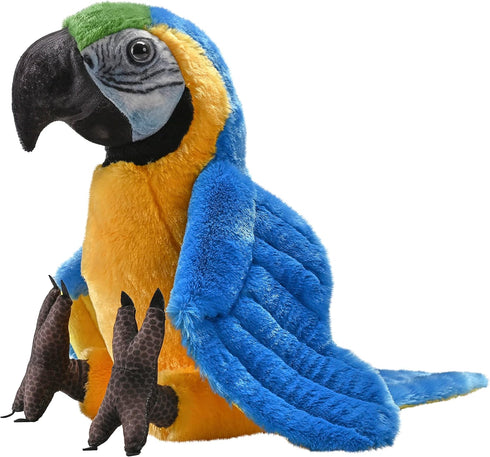 Wild Republic Artist Collection Blue and Yellow Macaw Plush Toy, 15 inches, Gift for Kids