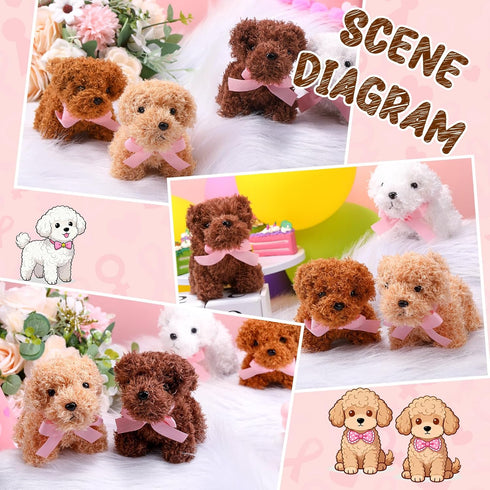 20 4.72 Inch Sosation Pcs Mini Puppy Stuffed Animal Adopt a Puppy Favors Small Push Dogs Bulk Graduation Party Gifts