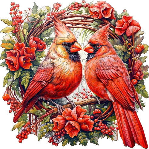Cardinal Wooden Jigsaw Puzzles for Adults - 100 Pieces - Unique Animal Shape Wood Cut Puzzles - 8.4 x 8.3in