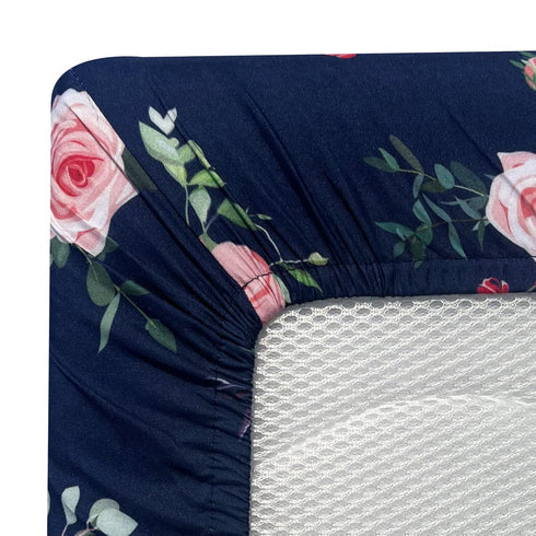 AMROSE 3 Pack Easy Care Changing Pad Covers, Ultra Soft Microfiber Diaper Change Table Sheets for Baby Girls, Floral