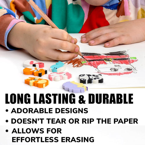 Erasers for Kids, Pencil Eraser Animals, 30 Pcs Mini Erasers for Classroom Prizes, Bulk Gifts for Kids