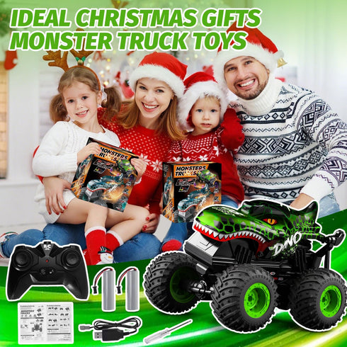 1:20 360 2.4GHz 4-7 2 Gohero Monster Truck Toys for Kids, Dinosaur Toys RC Car Truck with Spins & Drifting, All-Terrain