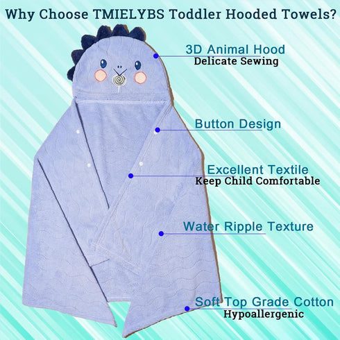 0-6 2-Pack 27.5"X55" Toddler Towels Hooded Kids Bath Towels Years Unisex Toallas para Bebe Thick Ultra Absorbent Soft