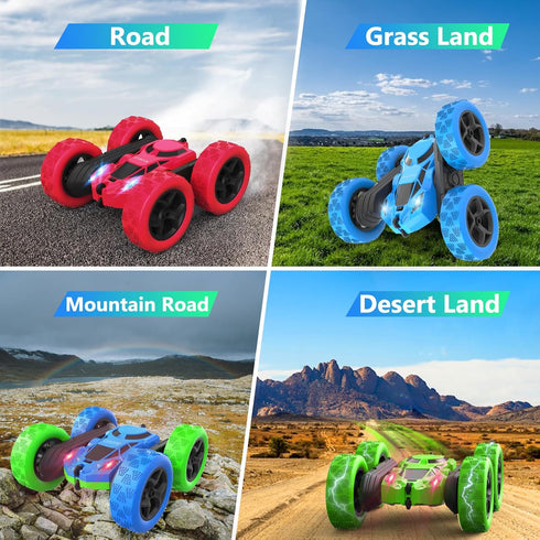 cosone Remote Control Car Toys for Boys, 4WD 2.4GHz Double Sided 360° Rotating All Terrain RC Cars