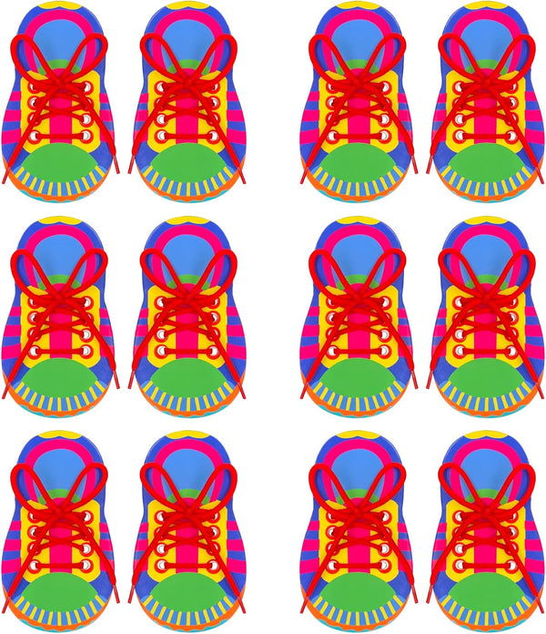 ZAKVOOR Shoelace Threading Teaching Toys, Learn to Tie Shoelaces Educational Rope for Kindergarten