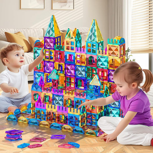 TEMI Magnetic Tiles Building Blocks, Magnets Building Set, Learning Toys, Christmas Gift for Ages 3-8, 80pcs