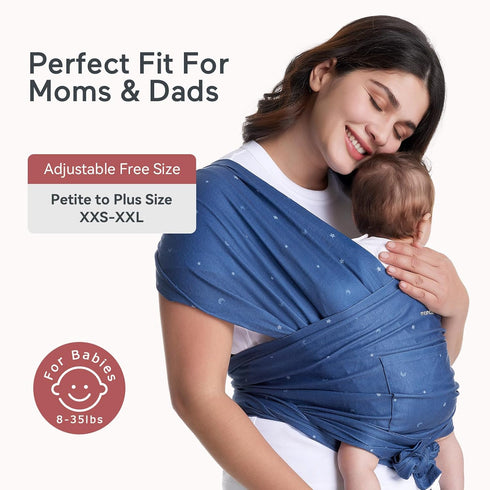 Momcozy 8-35 lbs, Baby Wrap Carrier, Ergonomic Infant Slings for Newborn to Toddler Adjustable Baby Wrap for Adult Fits