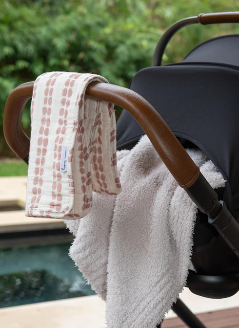 100% 8-Layer Set 3 Nana Baby Burp Cloths Organic Cotton, Oversized & Hypoallergenic, Muslin, Machine Washable, Neutral